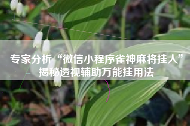 专家分析“微信小程序雀神麻将挂人”揭秘透视辅助万能挂用法