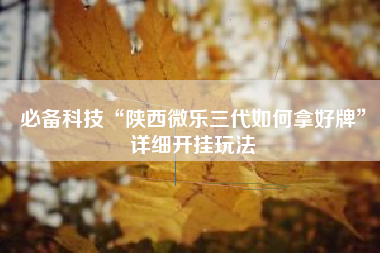 必备科技“陕西微乐三代如何拿好牌”详细开挂玩法