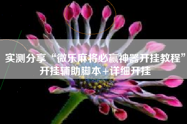 实测分享“微乐麻将必赢神器开挂教程”开挂辅助脚本+详细开挂