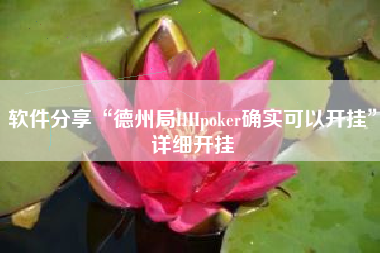 软件分享“德州局HHpoker确实可以开挂”详细开挂