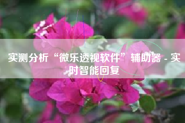 实测分析“微乐透视软件	”辅助器 - 实时智能回复