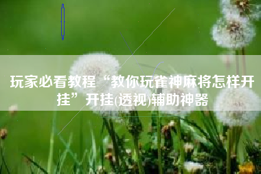 玩家必看教程“教你玩雀神麻将怎样开挂	”开挂(透视)辅助神器