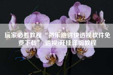 玩家必看教程“微乐跑得快透视软件免费下载	”(透视)开挂详细教程