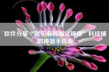 软件分享“微乐麻将漏宝规律”科技辅助神器手机版