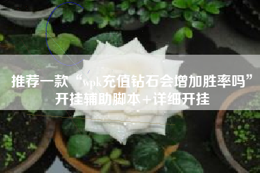 推荐一款“wpk充值钻石会增加胜率吗”开挂辅助脚本+详细开挂