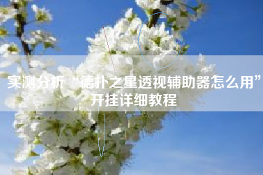 实测分析“德扑之星透视辅助器怎么用”开挂详细教程