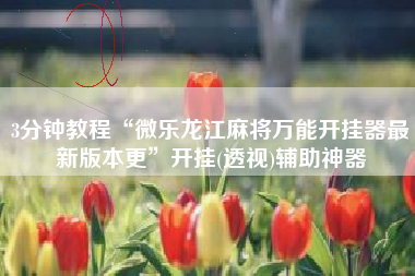 3分钟教程“微乐龙江麻将万能开挂器最新版本更”开挂(透视)辅助神器