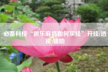 必备科技“微乐麻将如何买挂	”开挂(透视)辅助