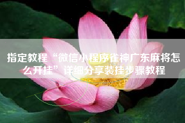 指定教程“微信小程序雀神广东麻将怎么开挂”详细分享装挂步骤教程