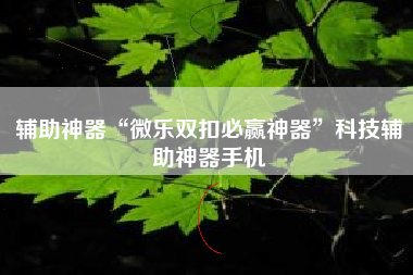 辅助神器“微乐双扣必赢神器	”科技辅助神器手机