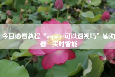 今日必看教程“wepoker可以透视吗”辅助器 - 实时智能