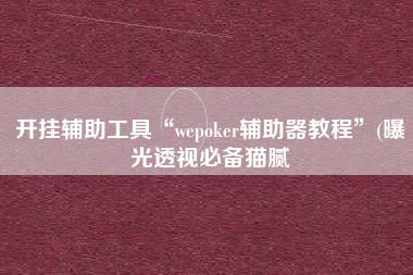开挂辅助工具“wepoker辅助器教程	”(曝光透视必备猫腻