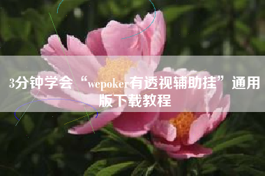 3分钟学会“wepoker有透视辅助挂”通用版下载教程