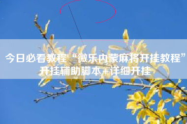 今日必看教程“微乐内蒙麻将开挂教程	”开挂辅助脚本+详细开挂