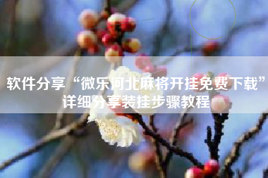 软件分享“微乐河北麻将开挂免费下载”详细分享装挂步骤教程