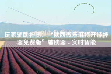 玩家辅助神器：“陕西微乐麻将开挂神器免费版	”辅助器 - 实时智能