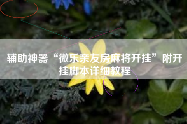 辅助神器“微乐亲友房麻将开挂”附开挂脚本详细教程