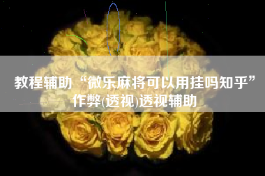 教程辅助“微乐麻将可以用挂吗知乎	”作弊(透视)透视辅助