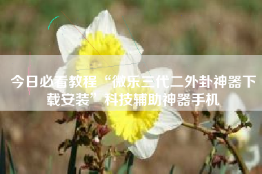 今日必看教程“微乐三代二外卦神器下载安装”科技辅助神器手机