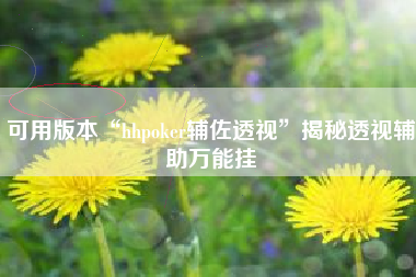 可用版本“hhpoker辅佐透视	”揭秘透视辅助万能挂