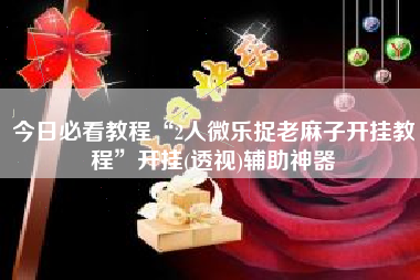 今日必看教程“2人微乐捉老麻子开挂教程	”开挂(透视)辅助神器