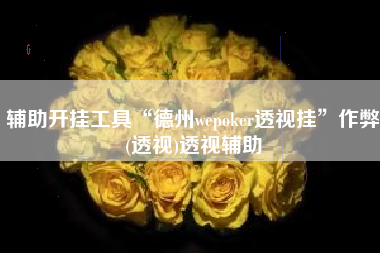 辅助开挂工具“德州wepoker透视挂”作弊(透视)透视辅助