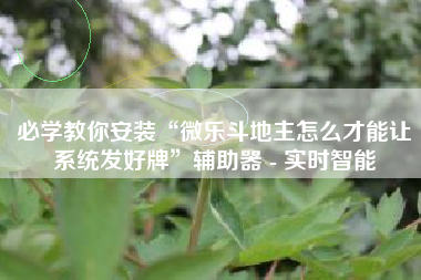 必学教你安装“微乐斗地主怎么才能让系统发好牌”辅助器 - 实时智能