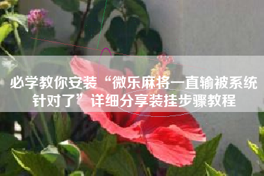 必学教你安装“微乐麻将一直输被系统针对了	”详细分享装挂步骤教程
