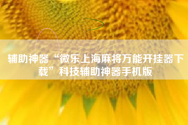 辅助神器“微乐上海麻将万能开挂器下载”科技辅助神器手机版