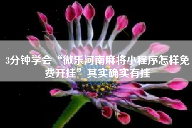 3分钟学会“微乐河南麻将小程序怎样免费开挂	”其实确实有挂