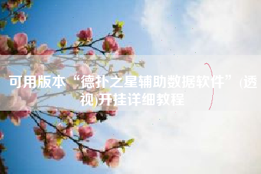 可用版本“德扑之星辅助数据软件	”(透视)开挂详细教程