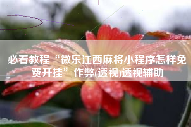 必看教程“微乐江西麻将小程序怎样免费开挂”作弊(透视)透视辅助