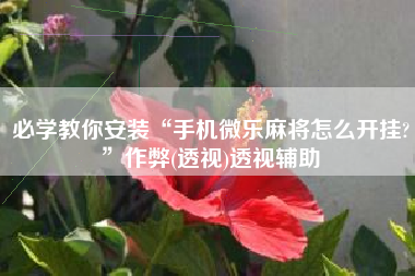 必学教你安装“手机微乐麻将怎么开挂?”作弊(透视)透视辅助
