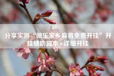 分享实测“微乐家乡麻将免费开挂	”开挂辅助脚本+详细开挂