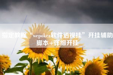 指定教程“wepoker软件透视挂”开挂辅助脚本+详细开挂 指定教程“wepoker软件透视挂”开挂辅助脚本+详细开挂