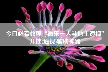 今日必看教程“微乐三人斗地主透视”开挂(透视)辅助神器