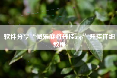 软件分享“微乐麻将开挂app	”开挂详细教程