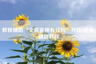 教程辅助“全民雀神有挂吗”开挂(透视)辅助教程