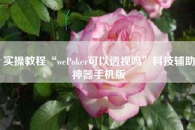 实操教程“wePoker可以透视吗”科技辅助神器手机版