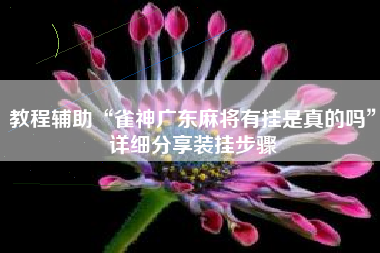教程辅助“雀神广东麻将有挂是真的吗”详细分享装挂步骤
