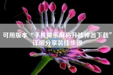 可用版本“手机微乐麻将开挂神器下载	”详细分享装挂步骤