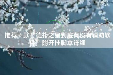 推荐一款“德扑之星到底有没有辅助软件”附开挂脚本详细