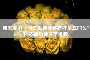 独家实测“微信雀神麻将有挂是真的么”科技辅助神器手机版