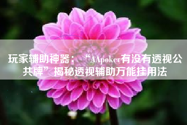 玩家辅助神器：“AApoker有没有透视公共牌	”揭秘透视辅助万能挂用法