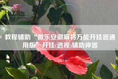 教程辅助“微乐安徽麻将万能开挂器通用版	”开挂(透视)辅助神器