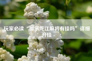 玩家必读“微乐龙江麻将有挂吗”详细开挂