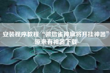 安装程序教程“微信雀神麻将开挂神器	”原来有神器下载