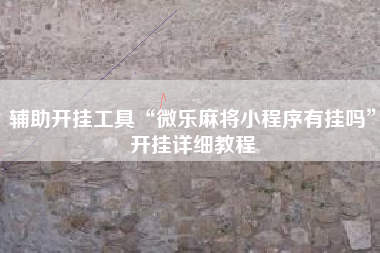 辅助开挂工具“微乐麻将小程序有挂吗”开挂详细教程