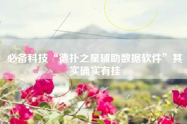必备科技“德扑之星辅助数据软件	”其实确实有挂