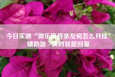 今日实测“微乐麻将亲友房怎么开挂”辅助器 - 实时智能回复